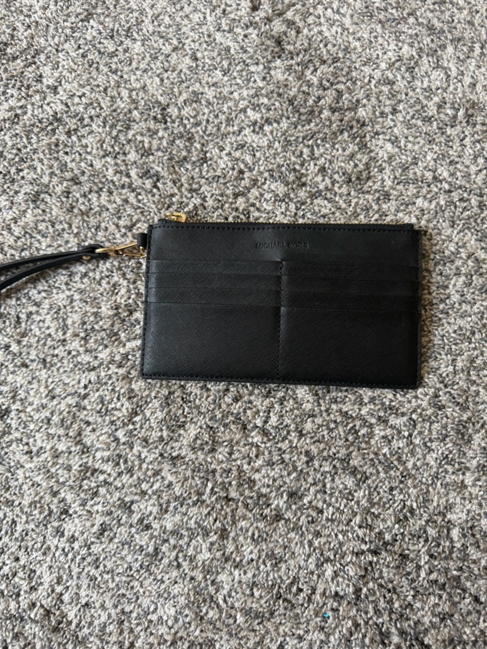 Michael Kors Black Saffiano Leather Card Holder Wristlet
